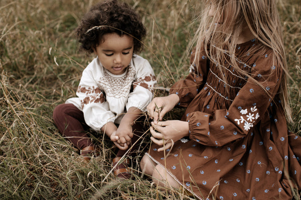 Apolina Kids Caren Smocked Romper - Alabaster