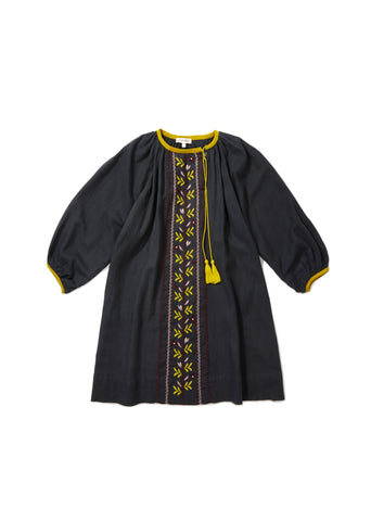 CARAMEL Lydford Embroidered Dress - Dark Slate