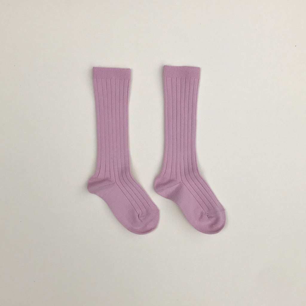 Condor Ribbed Knee-High Socks - Pale Pink